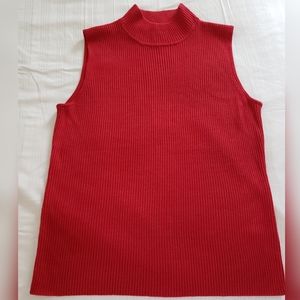 Croft & Barrow Red Sleeveless Turtleneck